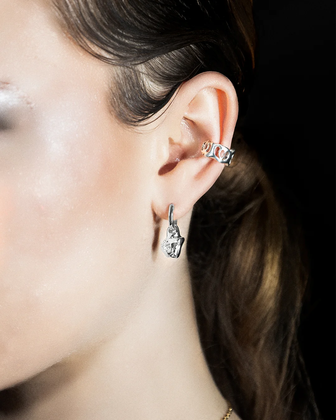 Boucle Météorite ÉROSION Argent